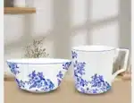 Vintage blue and white porcelain dinner plate set, bone china western tableware, home hotel restaurant Dim sum fruit steak
