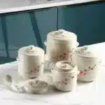 Ceramic Stew Pot Japan Plum Blossom Stew Bowl Double Lid Stewed Bird's Nest Steamed Egg Double Handle Egg Cup Kitchen