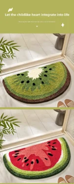 Funny Fruit Bath Mat - Non-Slip Microfiber Rug for Bathroom, Super Absorbent & Quick Dry, Cute Cartoon Shape, Soft Flocked - Image 31