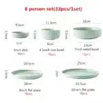Nordic Ceramic Tableware Matte Glazed Japanese Style Ins Style Dishes Sets Salad Soup Bowl Flat Plate Dinnerware Dinner Set