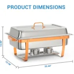 4 6 Packs Chafing Dishes for Buffet Stainless Steel Chafers and Buffet Warmers Sets, Rectangle Catering Food Warmers for Kitchen - Image 8