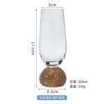 Elegant luxury crystal stemware diamond glass wine goblets on a table setting