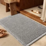 Polyester-cotton Waffle Bath Mat Bathroom Door Mat Anti-slip Foot Mats Water-absorbent, Quick-drying Floor Towel Anti-slip