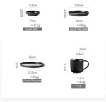 Nordic Ceramic Tableware Matte Glazed Japanese Style Ins Style Dishes Sets Salad Soup Bowl Flat Plate Dinnerware Dinner Set