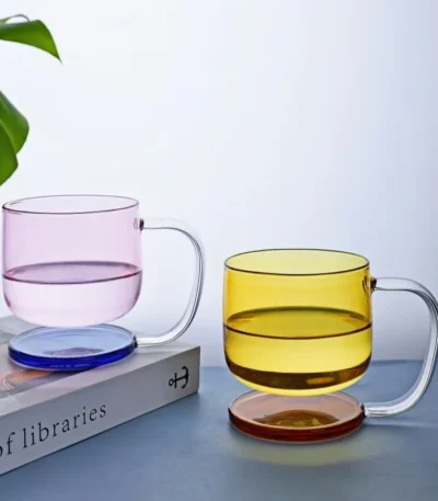 Colorful Suspension Glass Cup High Borosilicate Heat-resistant Glass Coffee Milk Cup Drinking Mug Water Glass Cup Beer Cup