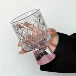 Pink Mountain Glass Cup Creative High Foot Drink Cup Coffee Cup Sweet Cone Cup Wine Cup Elegant Sensation Unique Small Batch