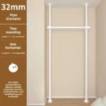 Freestanding coat rack with hooks holding jackets and bags in an entryway, adjustable design with sturdy steel frame