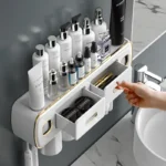 Magnetic Adsorption Inverted Toothbrush Holder 2 Automatic Toothpaste Squeezer Dispenser Storage Rack Bathroom Accessories