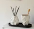 Rock Shape Mouthwash Mug Ceramic Toothbrush Cup Storage Tray Portable Travel Toothbrush Mug Vanity Sink Bathroom Accessories