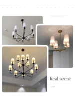 American Style LED Pendant Lamp Modern Minimalist Chandelier Kitchen Island Restaurant Bar Living Room Home Decor Factory