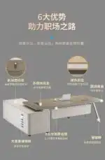 Large Wood Aesthetic Office Desk Designer Modern Drawers Standing Computer Desk Executive Wooden Mesa Escrivaninha Furniture