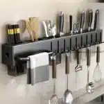 Kitchen Organizer Knife Rack Storage Box Household Knife Rack Spoon & Chopstick Holder No Hole Required Hanging Storage