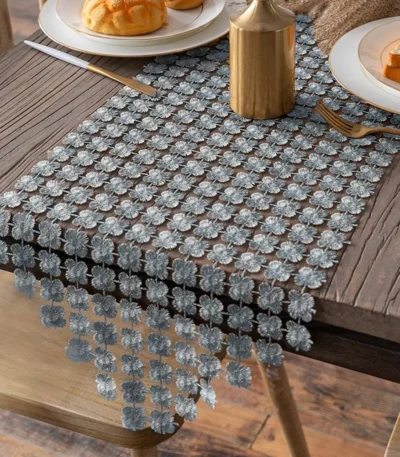 Exquiste Lace Flowers Table Runner Dustproof Table Cover Embroidered Dining Room Tablecloth Party Banquet Wedding Decoration