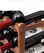 Wine Bottle Display Stand, 4 Tier Wooden Free Standing Wine Rack, Retro Minimalist Wine Storage Organizer Shelves for Home Decor - Image 5