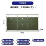 Sideboard Storage Cabinets Modular Combination Metal Frame for Living Room Office Drawers Customizable Large Storage Olive Green - Image 14