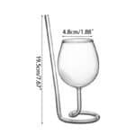 Creative Red Wine Glass Cocktail Whiskey Clear Juice Cup Goblet with Drinking Tube Straw for Wedding Party Home Restaurant
