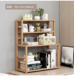 Wood 3 Layers Bookshelf Desk Organizer Student Book Holder Home Sundries Storage Shelve Kitchen Seasoning Rack Desk