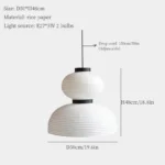 Wabi Sabi Pendant Lamps Rice Paper Chandelier Japan Style Hanging Light for Ceiling Living Room LED Light Room Decor Lustre