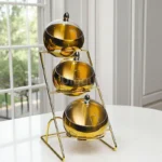 Stainless Steel Oblique mouthed Sauce golden Bowl rack Hot Pot Buffet Seasoning basket Jar dish Container Salad Spherical Bowl
