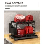 Goldoma 2-tier dish drying rack with swivel rotating on countertop