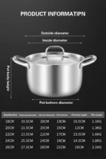 316 stainless steel soup pot Extra thick food grade soup pot Thickened double ear pot Electromagnetic furnace gas special pots - Image 24