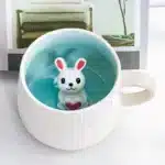 Creative Ceramic Coffee Mug with Lid and Spoon Cute Cartoon Three-dimensional Kawaii Animal Milk Cup Couple Gift Water Cup