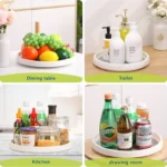 Goldoma rotating spice rack with multiple spice jars on a kitchen counter