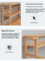 Wood 3 Layers Bookshelf Desk Organizer Student Book Holder Home Sundries Storage Shelve Kitchen Seasoning Rack Desk