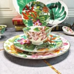 Tropical Rainforest Series Western Food Plate, Rice Bowl, Soup Pot, Tableware, Wizard of Oz Bone Porcelain Tableware, Gift