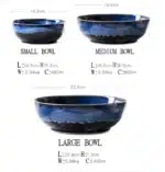 1 Pcs Bone China Bowl Tableware Blue Janpan Rice Soup Dinner Service Retro Ceramic Dinnerware Restaurant Home Kitchen