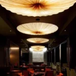 Handcrafted wabi sabi pendant light in a cozy living room