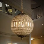 Vintage Crystal Pendant Light Luxury Copper Chandelier for Living Room Villa Dining Room Home Decoration Hanging Lamp