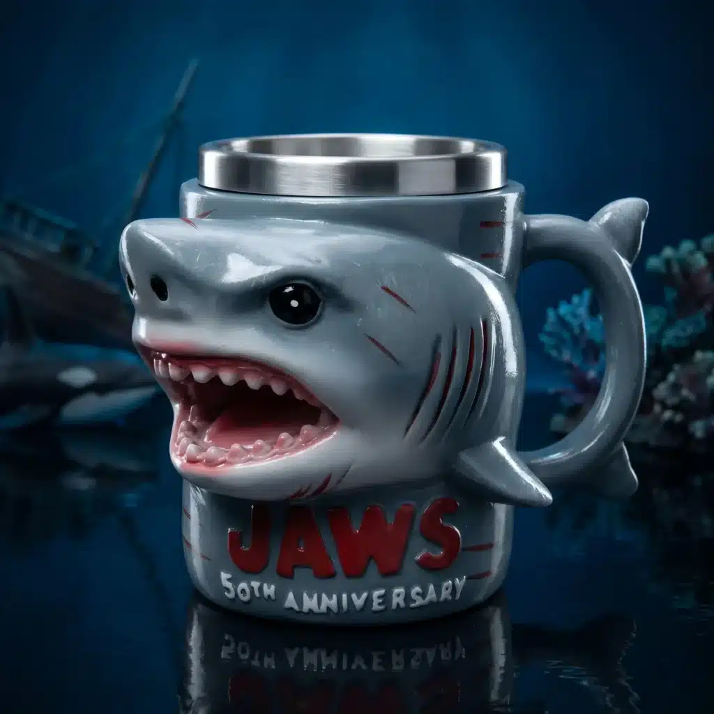 Jaws 50th Anniversary 3D Shark Mug Creative Ceramic Coffee Cup Unique Movie Collector Gift Home Office Decoration -Limited