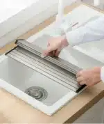 304 Stainless Steel Dish Drainer Roll Up Dish Drying Rack Shelf Folding Cutting Board Sink Washbasin Chopping Board Kitchen