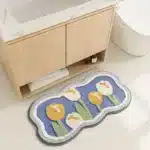 Bathroom Non-slip Mat 3-piece Set Modern Minimalist Flower Absorbent Floor Mat Thickened Bathroom Door Mat High Quality Bath