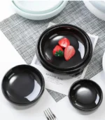 Melamine Imitation Porcelain Small Plate Korean Disc Restaurant Tableware Creative Small Bowl – side view