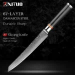 Art Forged Damascus Steel Kitchen Knife Set 1-8 pcs Professional Hotel Chef's Slicing and Carving Knife Premium Kitchen