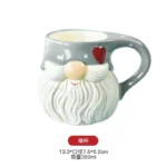 Nordic Santa Claus Ceramic Dishes and Tableware Relief Rice Salad Bowl Western Style Flat Plate Cup Teapot – close-up detail