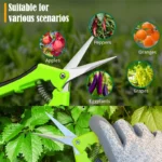 2PCS Gardening Scissors Set Ergonomic non-slip handles Safety lock pruning shears Beginner gardening set Can cut roses and
