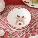 Creative Christmas Ceramic Cookies Jar Rectangular Dinner Plate Round Santa Claus Tableware Household Dessert Fruit Snack