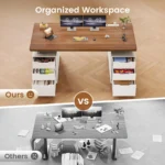 Electric Standing Desk with 6 Drawers, 55" Adjustable Stand up Desk with Storage, Computer Desks with Power Outlets,