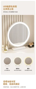 Modern storage vanity table with mirror and stool featuring multiple drawers for bedroom organization