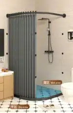 Toilet Non-porous Corner Magnetic Folding Invisible Shower Curtain Waterproof and Mildew-proof Thickened Shower Partition