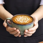 1Pc300ml Retro Ceramic Coffee Cup and Saucer Coffee Mug Suitable for Afternoon Tea Milk Cup Latte Cup Dessert Plate Set Gift
