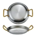 304 stainless steel Spanish seafood rice pot Commercial crayfish plate Flat bottom stewed rice pot Double ear frying pan