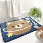 40*60cm Bath Mat Cute Lion Dinosaur Crocodile Bathroom Carpet Flocking Waterproof Non-Slip Shower Rug Entrance Door Foot Mats