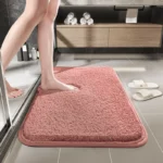 Super thick chenille absorbent door mat in 50x80cm size on a wooden floor