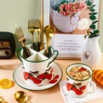 4-grid iron kitchen utensil storage box with chopsticks, spoons, and forks neatly organized on a countertop
