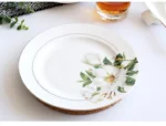Bone China Dinnerware, Household Ceramic Rice Bowl, Deep Dishes, Soup Pots, Steak Flat Plate, Delicate Floral Tableware – in