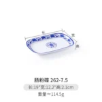 Melamine Chinese Style Blue and White Porcelain Tableware Creative Oval Dinner Plate – in a cozy room setting